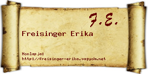 Freisinger Erika névjegykártya
